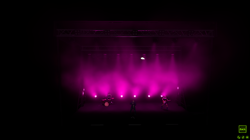 Preview of the simulated lighting stage in a 3D environment
