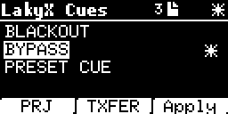 B.Beat display: LAKYX Cues page