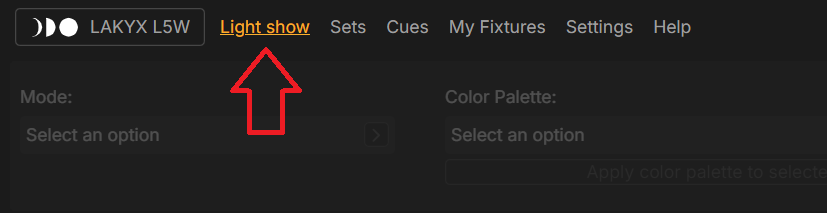 Create Set screen: fixture library