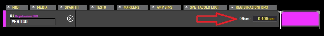 Audio/DMX recording timeline